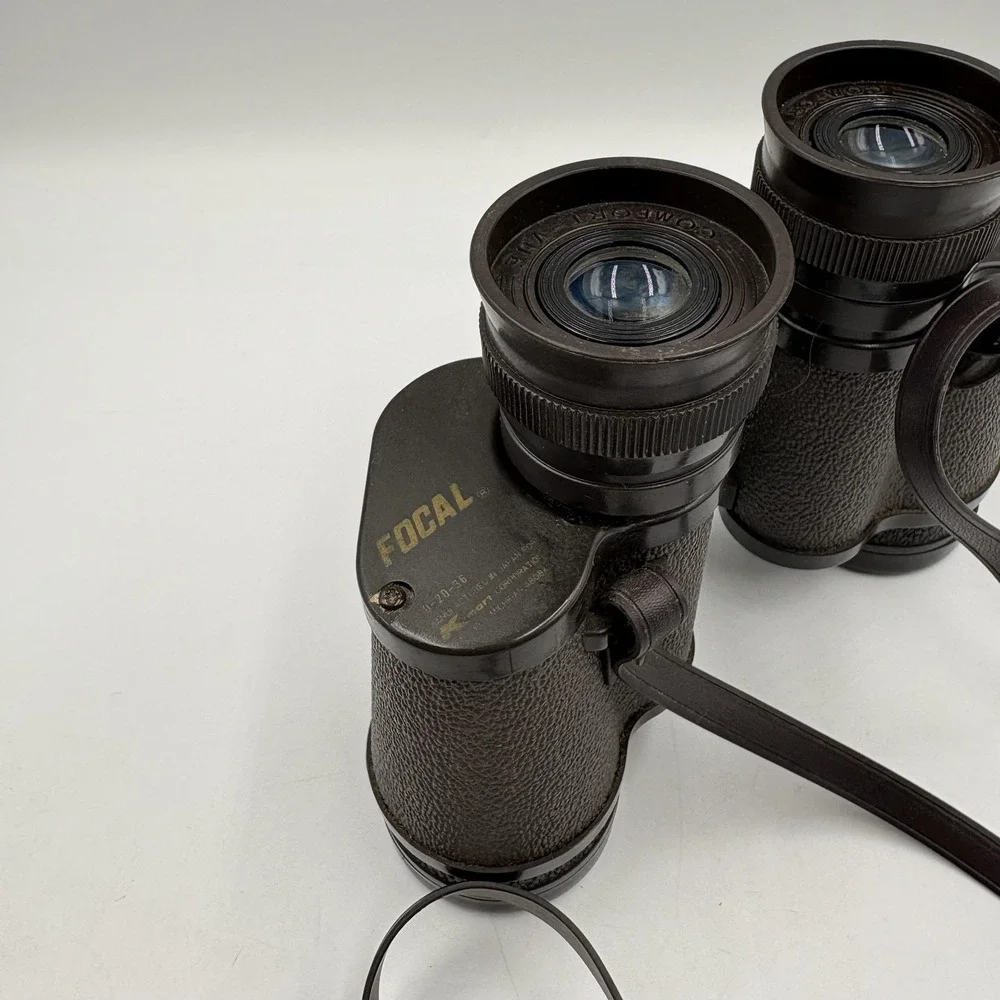 Vintage Focal Comfort-Vue 7x35 Binoculars Wide Angle Coated Optics Japan Black